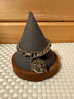 UNIQUE Vintage Heart Rhinestone Perfume Bottle Bracelet